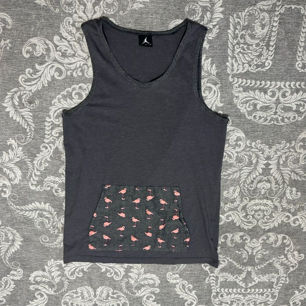 Nike Jordan AJ1 Men's Tank Top M Multicolor Flamingo Print Sleeveless